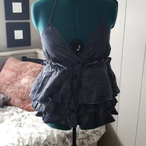 Ruffled Triangle Cut Haulter Top